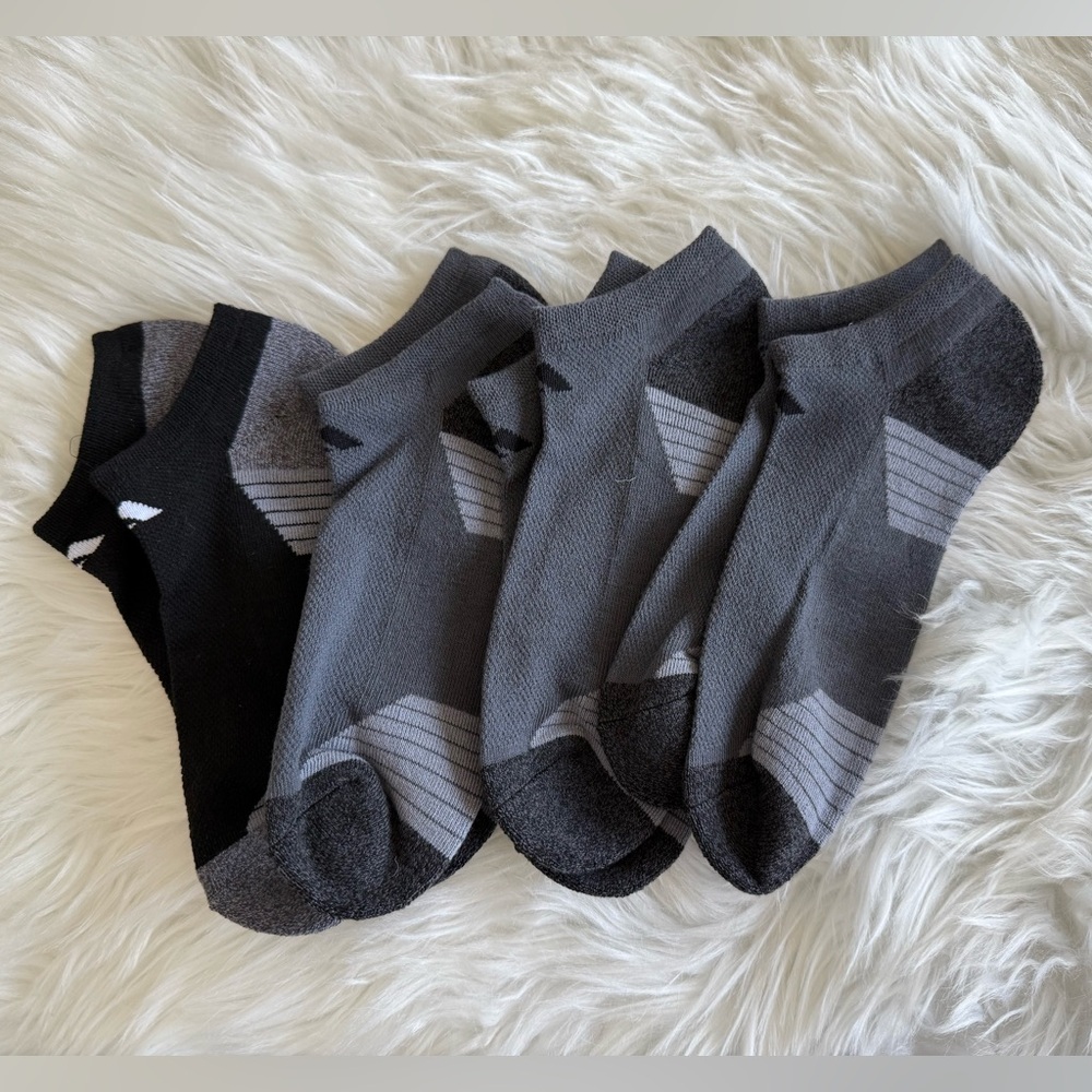 Adidas | Four Pairs of Crew Socks, 3 Gray and 1 Black Unknown Size Brand New
